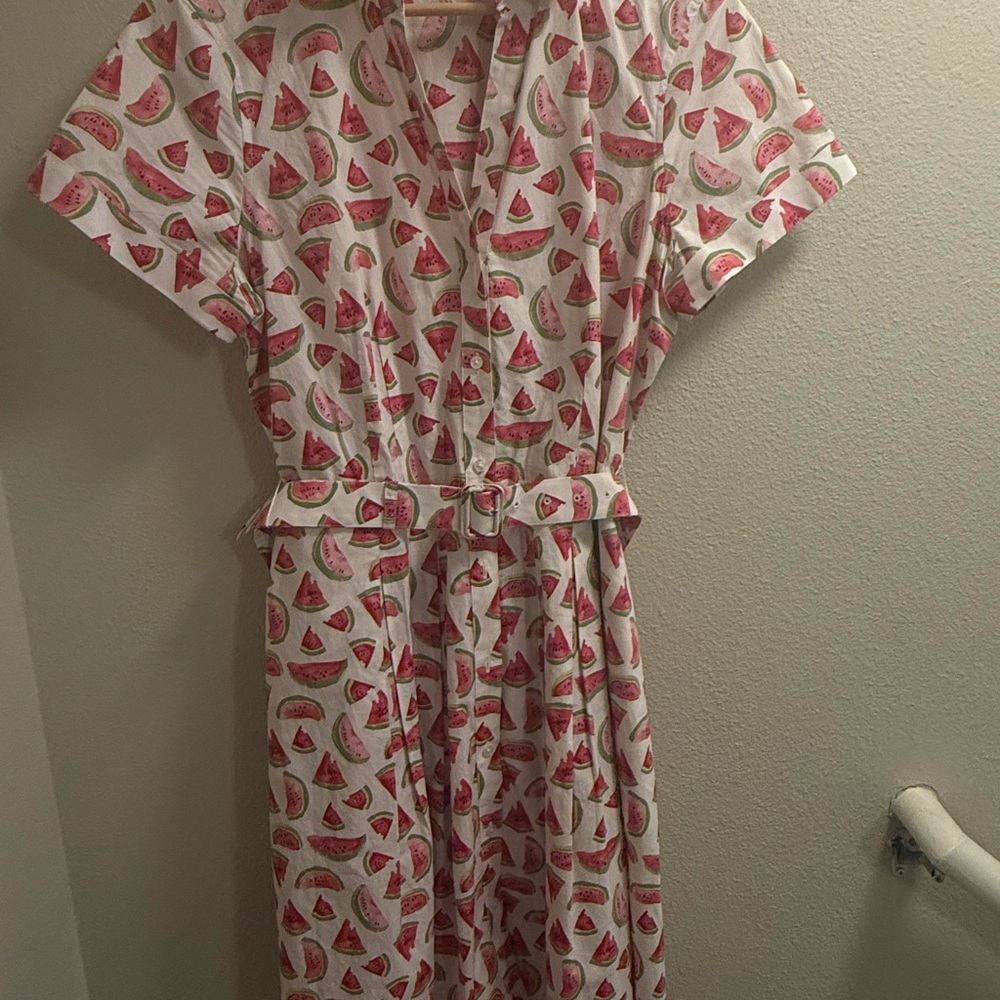 Watermelon Print Wrap Dress